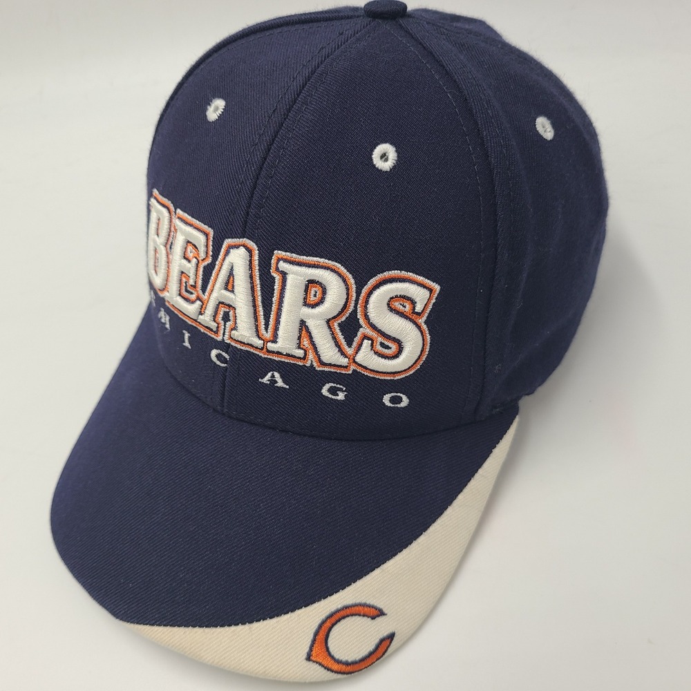 Vintage Chicago Bears Hat Adjustable Twins Enterprise Blue White NFL Wool Blend
